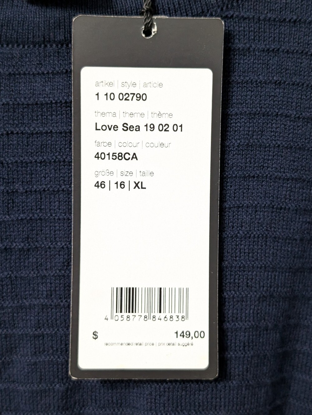 Nwt! Olsen Navy Long Sleeve Knit Sweater with Side Ties - Picture 9 of 11